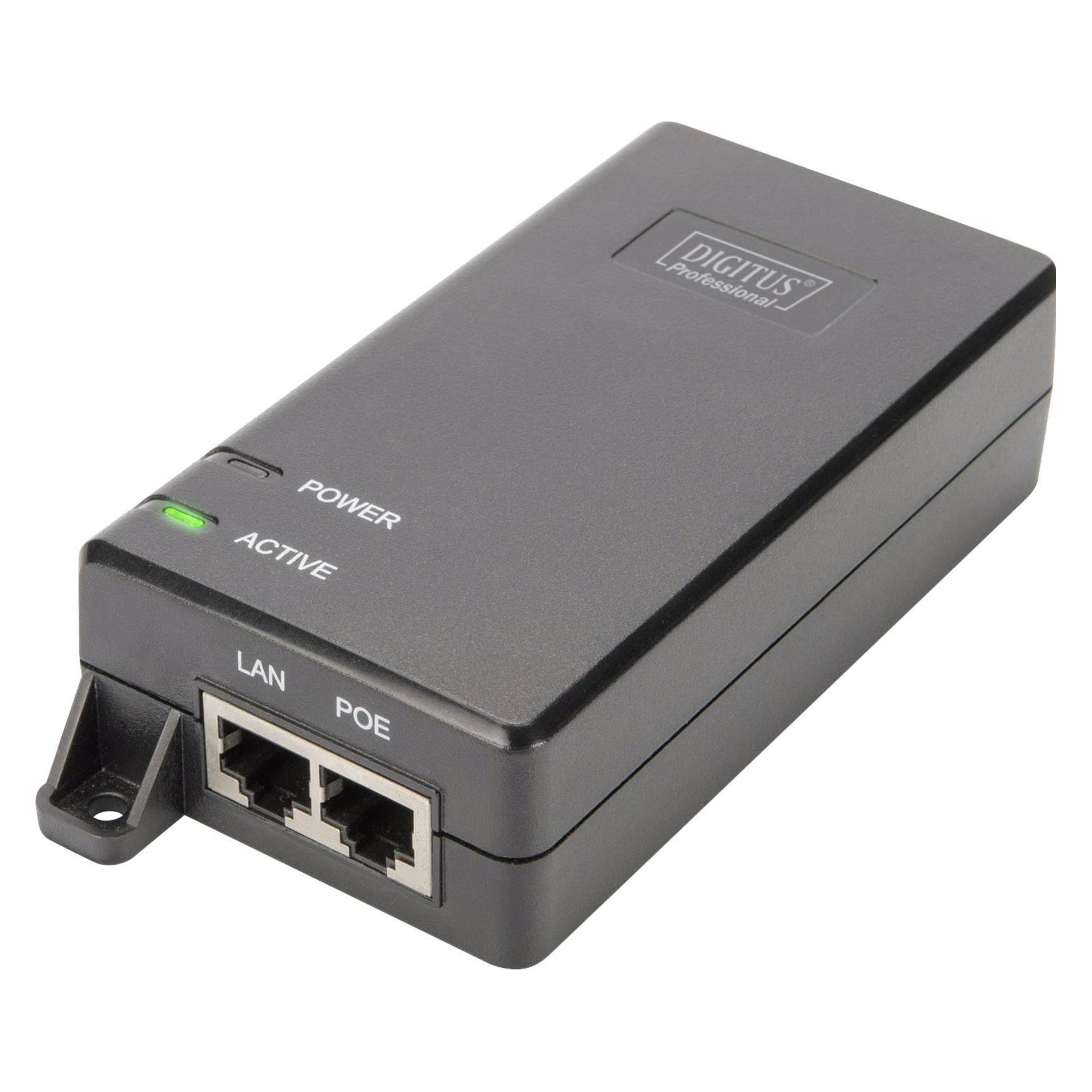 Digitus PoE+ Energieversorger Injector 48V 30W 10/100/1000 Mbit RJ45 LAN Eingang RJ45 PoE Ausgang... (802.3af (PoE), 802.3at (PoE+), 30 W) (DN-95103-2)