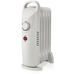Mobiler Ölradiator Heizung Elektroheizung, Thermostat 1 Hitzestufe, geräuscharm, tragbar mit Handgriff, 500 Watt, BxHxT 23x38,5x13,5 cm, Nedis HTOI30WT5