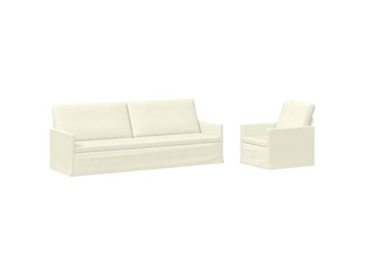vidaXL Sofa-Set 2 pcs Creme Cordstoff Bietet langfristige Unterstützung, Garantiert plüschige Entspannung, Verbessern die Nutzungskomfort