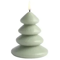 LED Kerze Weihnachtsbaum, Sage Green, 11x13cm