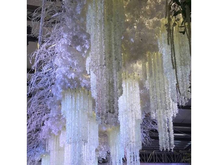 100PC hortensia artificielle orchidée glycine suspendus fleurs chaîne pour bricolage mariage arc rotin décorations de fête d'anniversaire