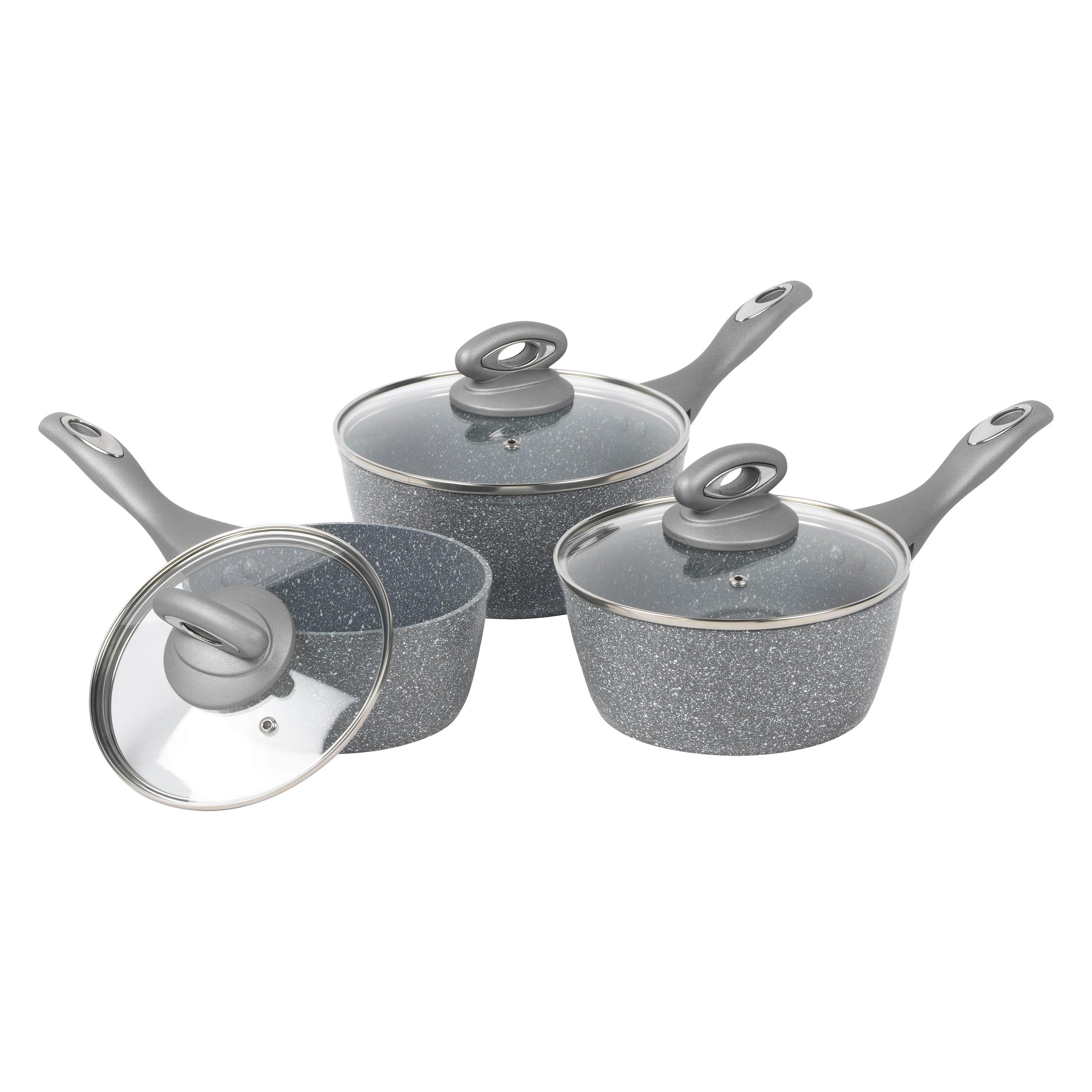 Salter BW02986G1EU7 Marblestone 3-Piece Saucepan Set - 16/18/20cm (BW02986G1EU7)