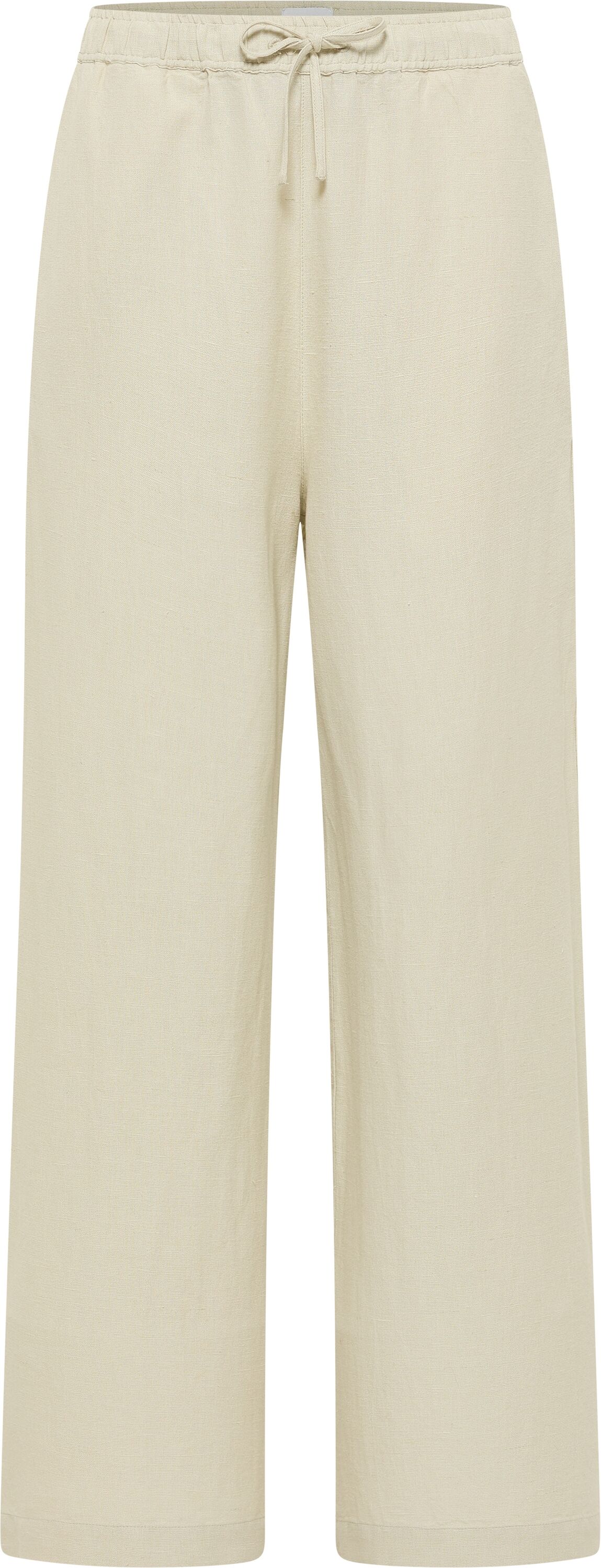 5-Pocket-Hose MUSTANG "Damen Style Tuscaloosa", Damen, Gr. 46, braun (4012 braun), Web, 75% Baumwolle, 25% Leinen, unifarben, weit, Hosen 5-Pocket-Hose