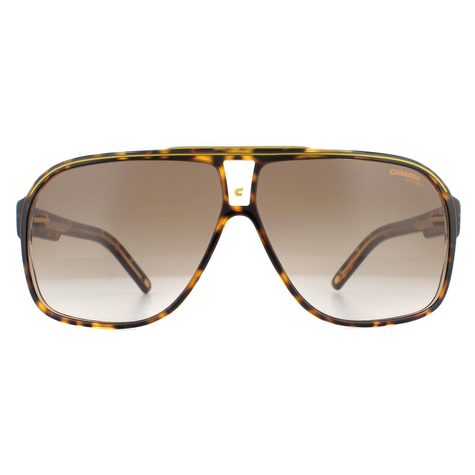 Carrera Aviator Mens Havana Brown gradiënt zonnebril