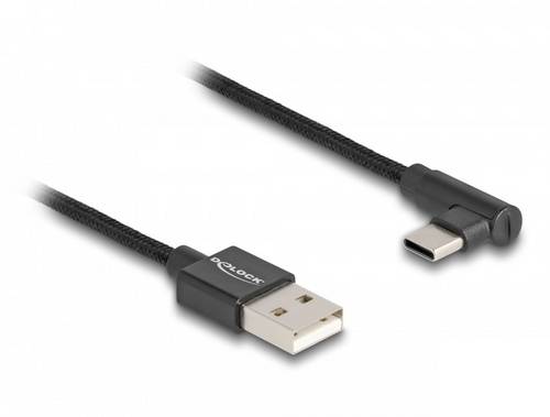 Delock USB-Kabel USB 2.0 USB-A Stecker, USB-C Stecker 0.50m Schwarz 80029