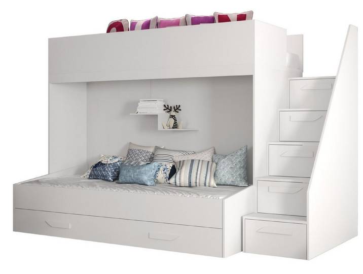 ABIKS MÖBEL Etagenbett PARTY 16 Hochbett für Kinder, Jugendliche mit Stauraum