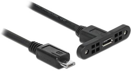 Delock USB-Kabel USB 2.0 USB-Micro-B Stecker, USB-Micro-B Buchse 0.25m Schwarz 85245