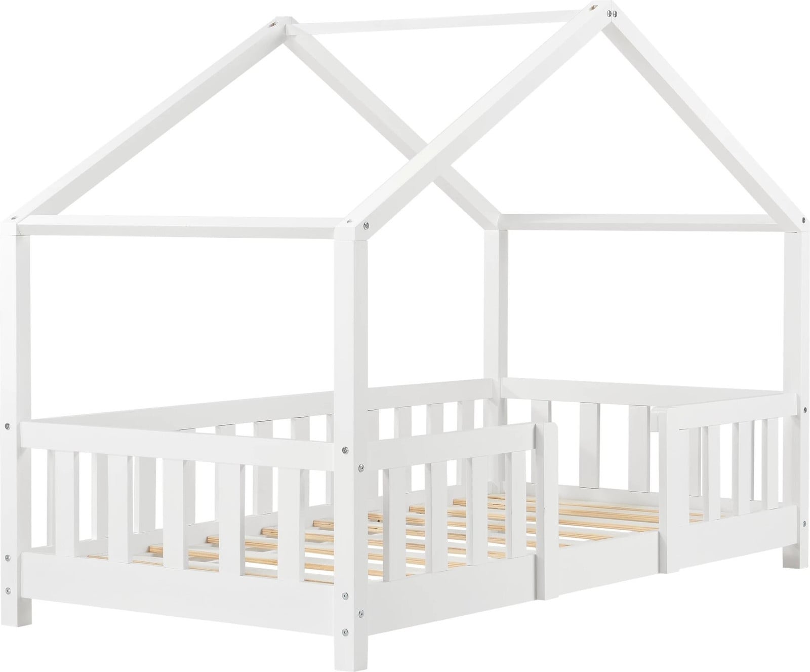 And OutdoorMatch kinderbed Cullen met valbeveiliging - Wit - 70 x 140 cm
