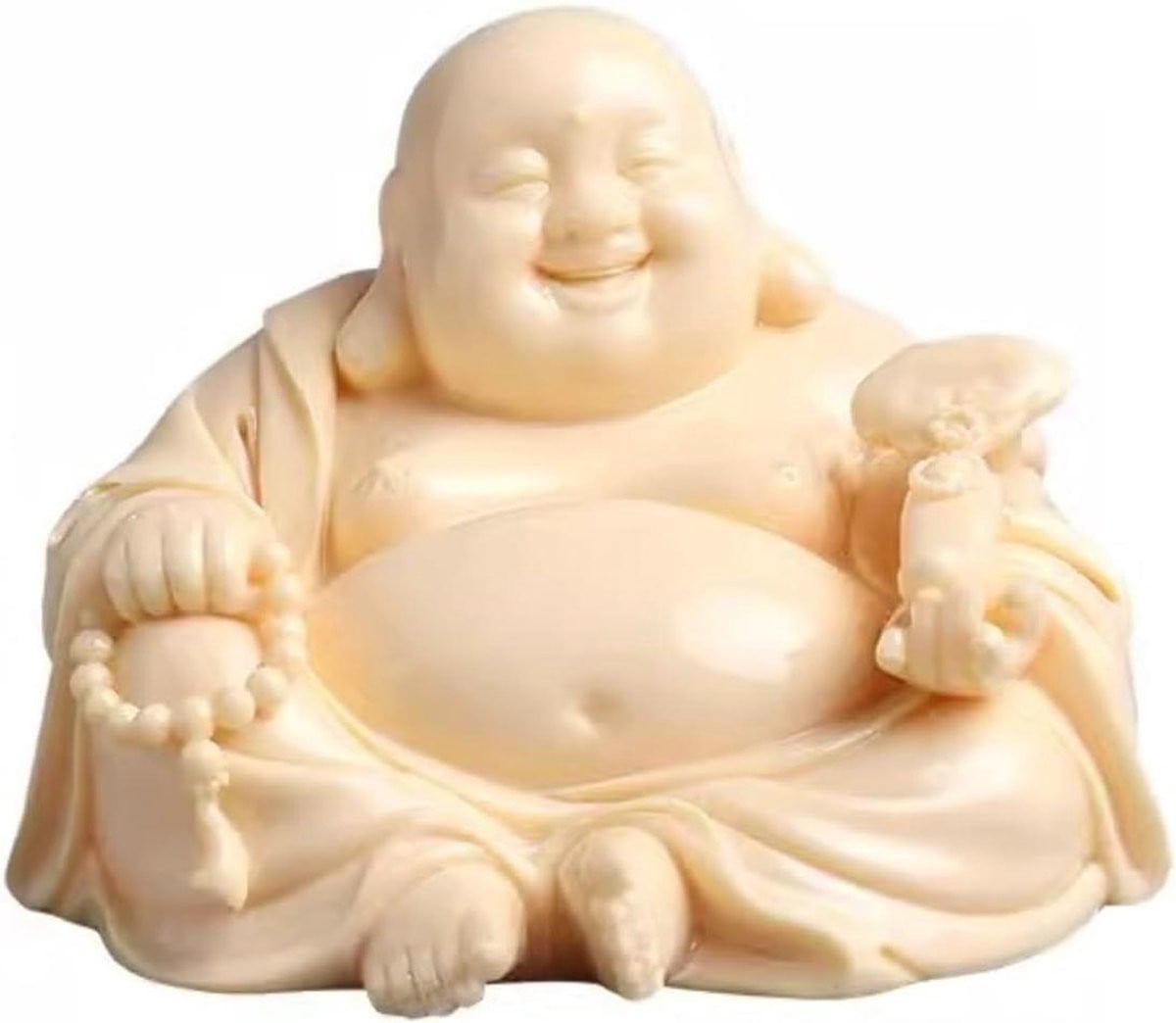 Lachende Boeddha Standbeeld voor Huisdecoratie - 10,4 cm