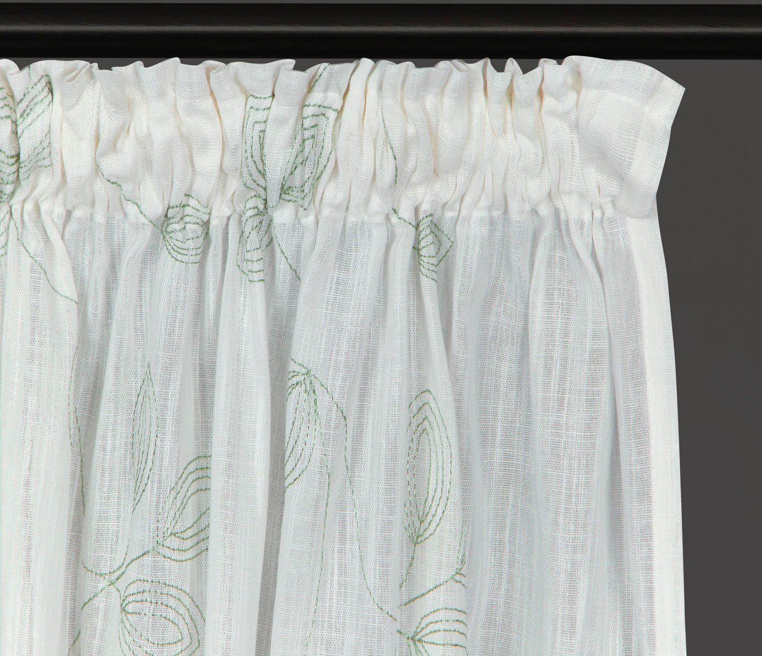 Gardine FEEL OF NATURE "Heidi" Gr. 1, grün, B:140cm H:245cm, Baumwolle, Gardinen, Gardine, HxB: 245x140 grün 245cm, Kräuselband, 140cm