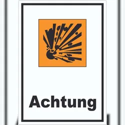 HB-Druck Aufkleber Gefahrensymbol Explosionsgefahr Achtung A9 (37x52mm)