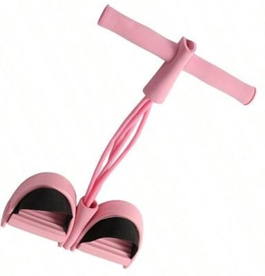 Market Central Pedal Resistance Bands With Handles Tube Full Body Home Workout Fitness Equipment pink
