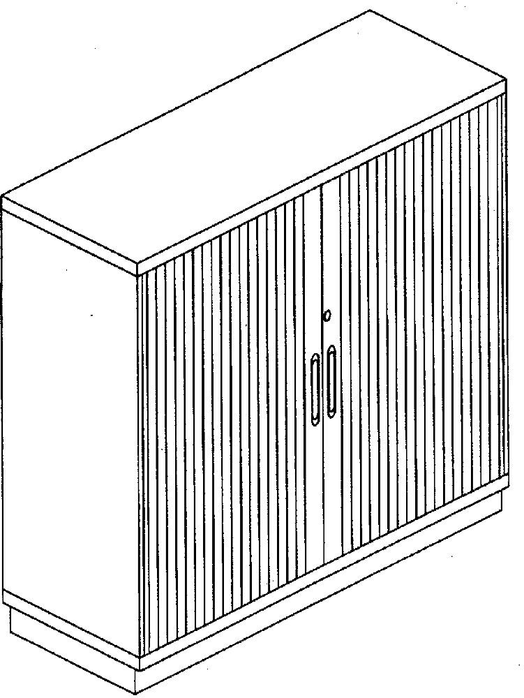 P12 - Querrollladenschrank, 2 Fachböden, 3 Ordnerhöhen, HxBxT 1133 x 1200 x 442 mm eurokraft pro