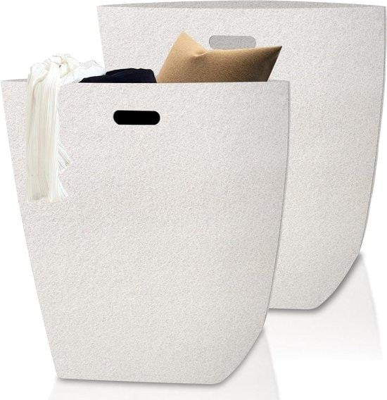 Opvouwbare wasmand van textiel, 92 liter, beige