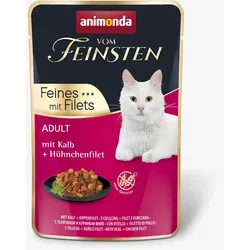 animonda Vom Feinsten Adult Feines mit Filets 85g Katzennassfutter Sparpaket 36 x 85 Gramm Kalb + Hühnchenfilet