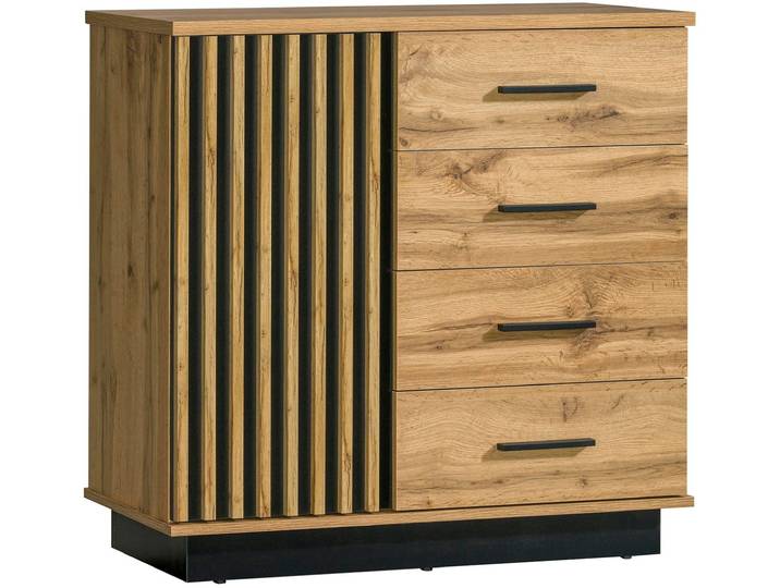 Compleo Kommode schmal für den Flur, Wohnzimmer PUCCI Fronten gefräst