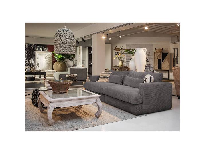 home24 XXL-bank Izumo grijs corduroy Coco 120cm modern