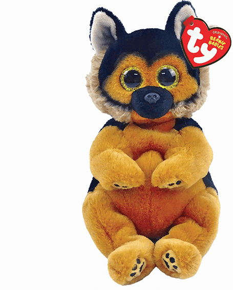 Ty Beanie Bellies-Reg-Ace German Shepherd for Kids, Collectible Soft Toy, Suitable from Birth, 0+, Ty Brand