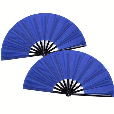 Folding Fans Traditional Hand Fan For Martial Arts Dance Practice blue