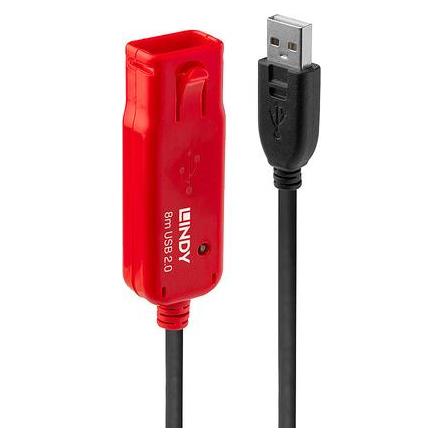 Lindy USB 2.0 Aktiv-Verlaengerung Pro 8m inklusive 4 Port USB-Hub (USB-A, 4 Ports) (42781)