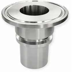 Clamp-Kupplung Edelstahl DIN32676 mit glattem Stutzen und Sicherungsbund - 91 x 63 mm