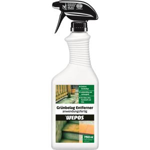 Wepos Grünbelagentferner 2000100039, gebrauchsfertig für 12 m², für Stein- und Holzflächen, 750 ml