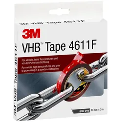 3M VHB Klebeband 4611F, Grau, 19 mm x 3 m, 1,1 mm