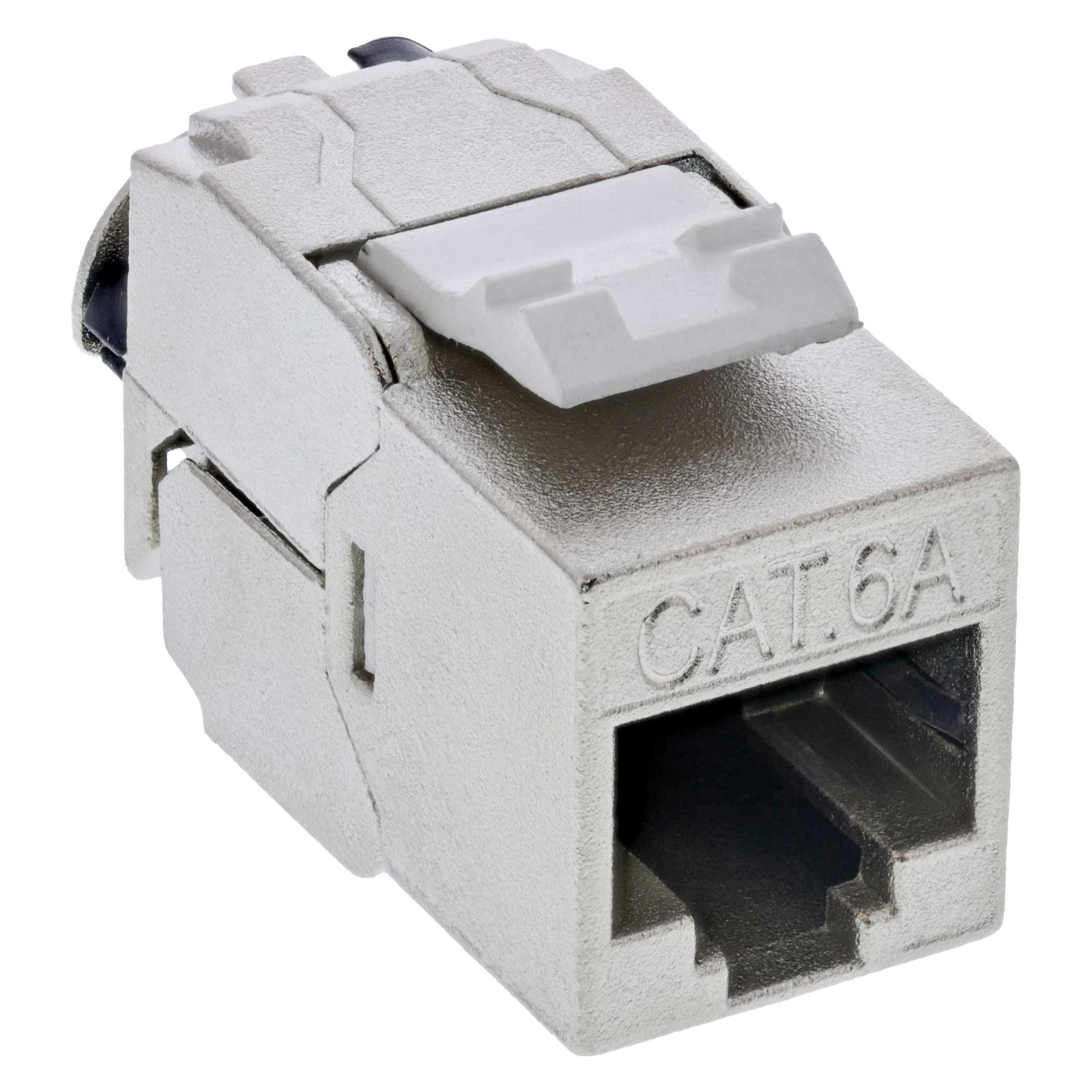 InLine Keystone RJ45 Buchse Slim, SNAP-In, Cat.6A, integrierter Kabelbinder (Keystone Modul) (76202P)