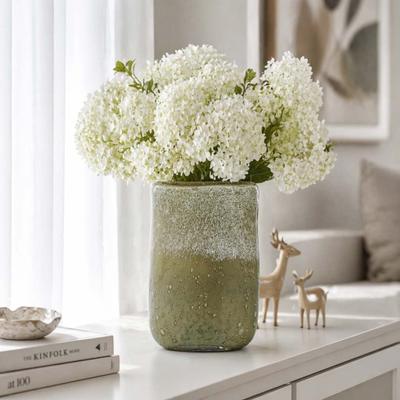 Sagebrook Home Mia Medium 10-inch Green Glass Vase Elegant Glass Decor for Contemporary Homes