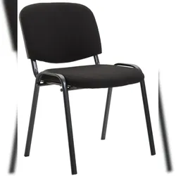 Décoshop26 - Stapelbarer Besucherstuhl für Wartebereiche schwarzer Stoffbezug 4-beiniges schwarzes Metallgestell 10_0003401