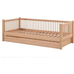 TAGESBETT Kelci 90x200 mit Bettschublade Umrandung Buche massiv natur