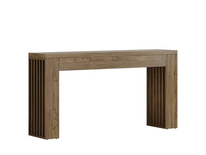 ROVRYN Table console 150 cm style campagne MDF marron aspect bois montage facile
