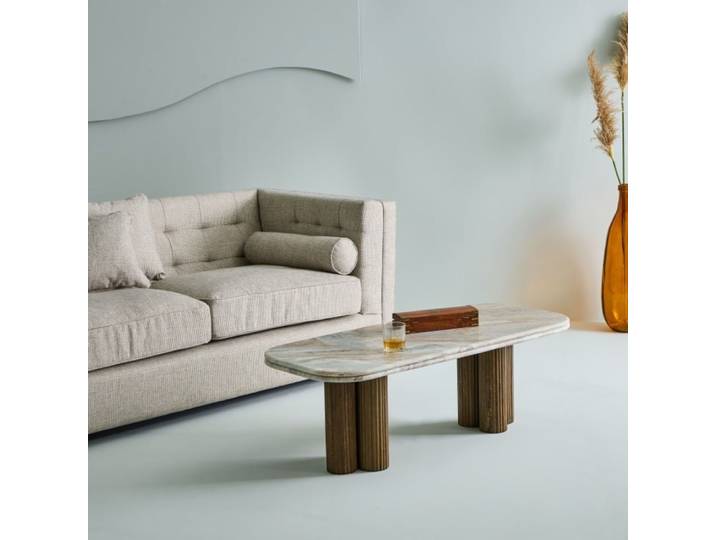 Table basse avec plateau en marbre