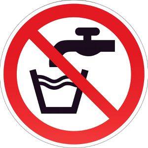 SafetyMarking Hinweisschild ISO 7010 P005, Aluminium, Ø 10 cm, Verbotszeichen, Kein Trinkwasser
