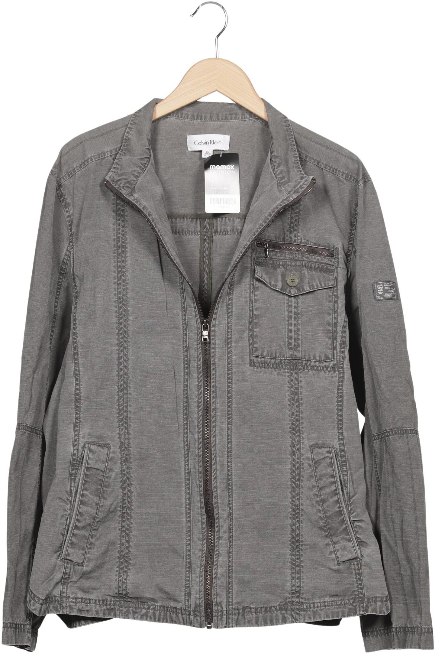 Calvin Klein Herren Jacke, Grau, Gr. XL, Baumwolle - Second Hand