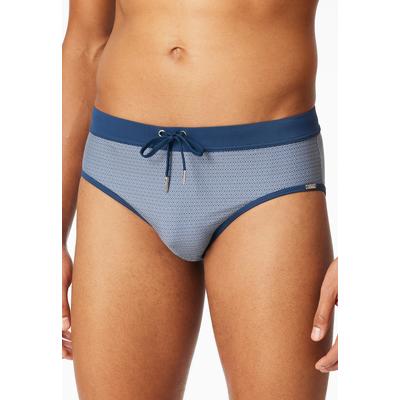 Badehose SCHIESSER "Ocean Swim", Herren, Gr. 6, N-Gr, 800, blau, Gewirkt, Obermaterial: 82% Polyamid, 18% Elasthan, Badehosen Badehose, kontrastfarbener Bund mit Kordel