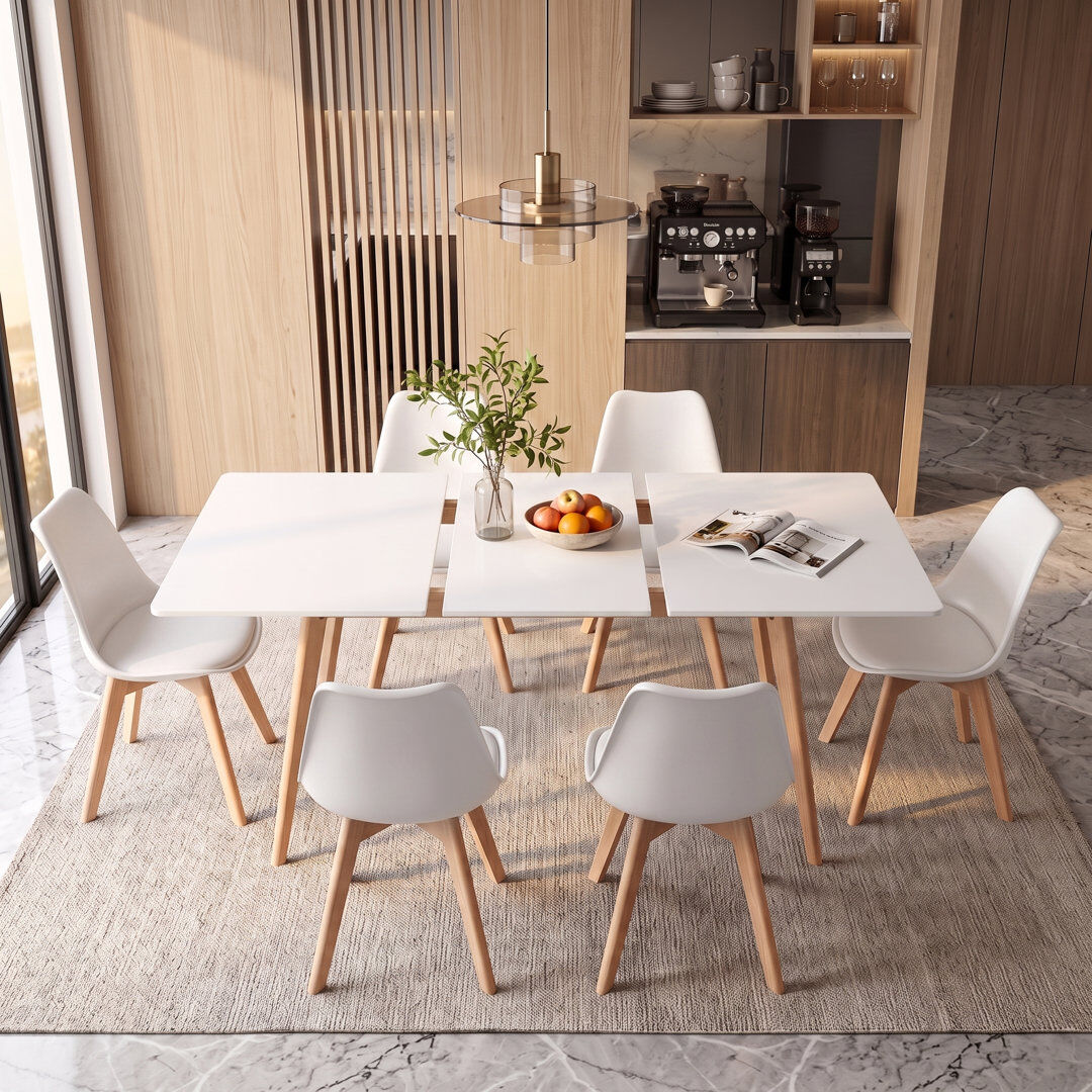 EGGREE Extendable Dining Set White