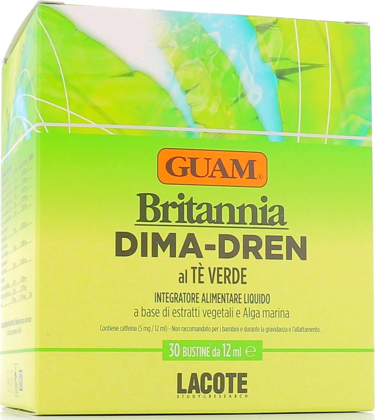 LACOTE Srl Guam - Britannia Dima Dren Plus al Tè Verde 30 Bustine da 12ml   Integratore per il dimagrimento