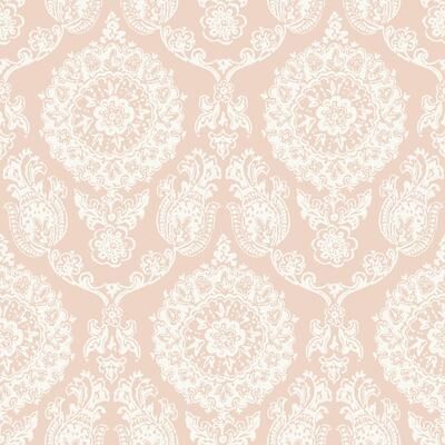 Chesapeake Helm Damask Blush Floral Medallion Wallpaper