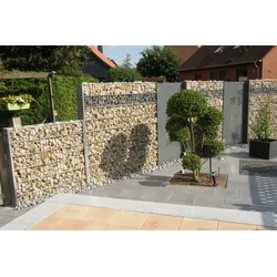 Soest Gabione Komplettset 8/6/8-Anthrazit/Anthrazit-Zum Einbetonieren-1400 mm