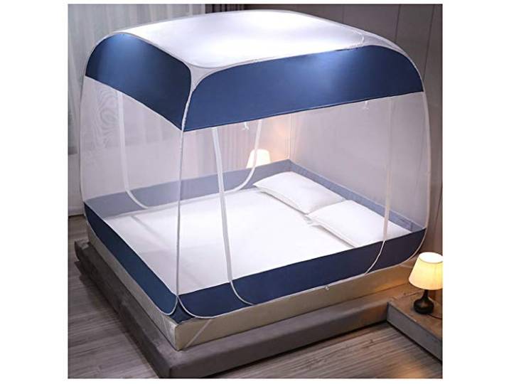 LXLTL Pop Up Moskitonetz Bett Baldachin Bettzelt Faltbare Doppelbett Moskitonetz Anti Moskito Mückenzelt Moskitonetz,Blau,200x220x165cm