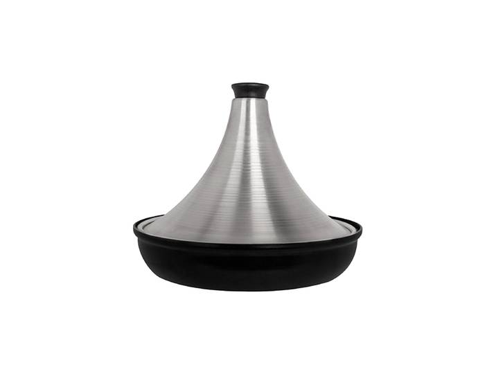 Hochwertige Design Tajine „Looris“ mit Deckel Silber, Schwarz Cosy & Trendy