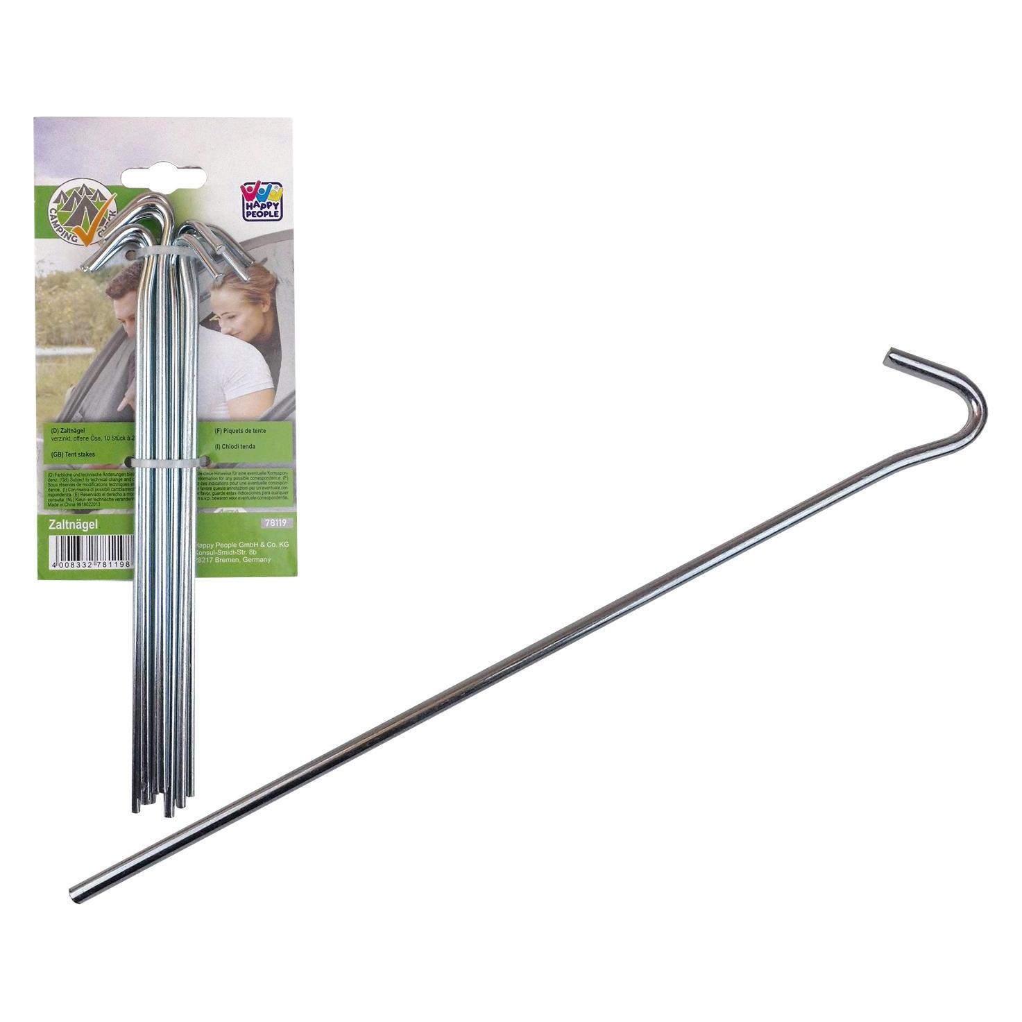Magni Zeltnägel 24cm 10 Stück verzinkt mit offener Öse (78119)