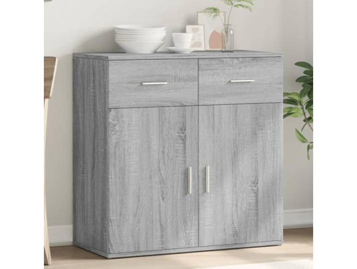 RJPLMFV Anrichte Sonoma, Grau, 79 x 38 x 80 cm, Holz, Technik Schmaler TV-Schrank mit Stauraum, feuchtigkeitsbeständige Oberfläche, einfache Reinigung, Wandmontage erforderlich