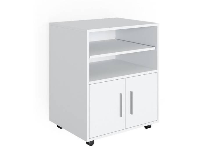 Vicco Rollcontainer Novak Weiß 48.4 x 60.2 cm, Holzwerkstoff, Rechteckig, 60.2x74.4x48.4 cm, Büromöbel, Container