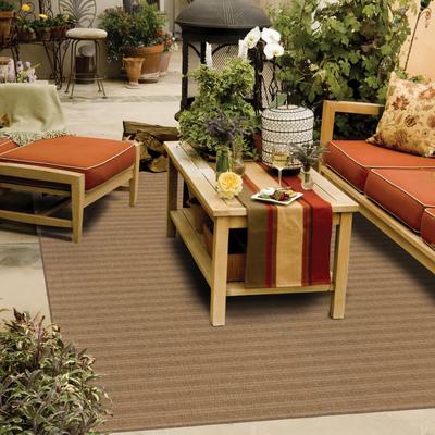 Style Haven Veranda Woven Tonal Striped Indoor-Outdoor Brown Area Rug