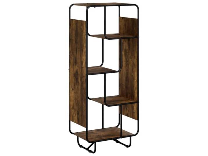 Xhnifbn Highboard 5 Ebenen Standregal 60x37.5x144 cm Räuchereiche Offenes 5-stufiges Küchenregal im Industrie-Design, ideal als Raumteiler oder Geschirrablage für Küche und Essbereich.