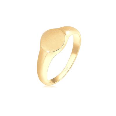 Siegelring ELLI "Ring Siegelring Damen Royal Basic Design 925 Silber" Gr. 58, gold, Fingerringe, Damen, 58, ohne Stein, Silber 925 (Sterlingsilber), Siegelring