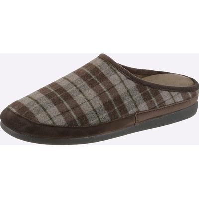 Pantoffel CLASSIC, Herren, Gr. 42, braun (khaki, gemustert), Basic, Schuhe