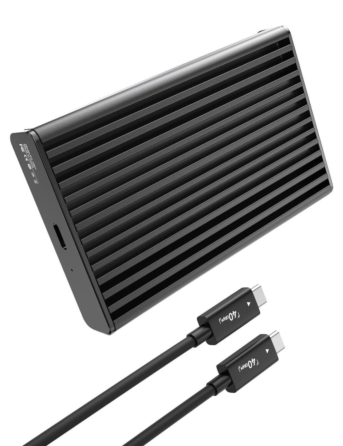 USB4 M.2 NVMe SSD behuizing met 40Gbps - Aluminium - Zwart - tot 8 TB